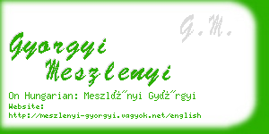 gyorgyi meszlenyi business card